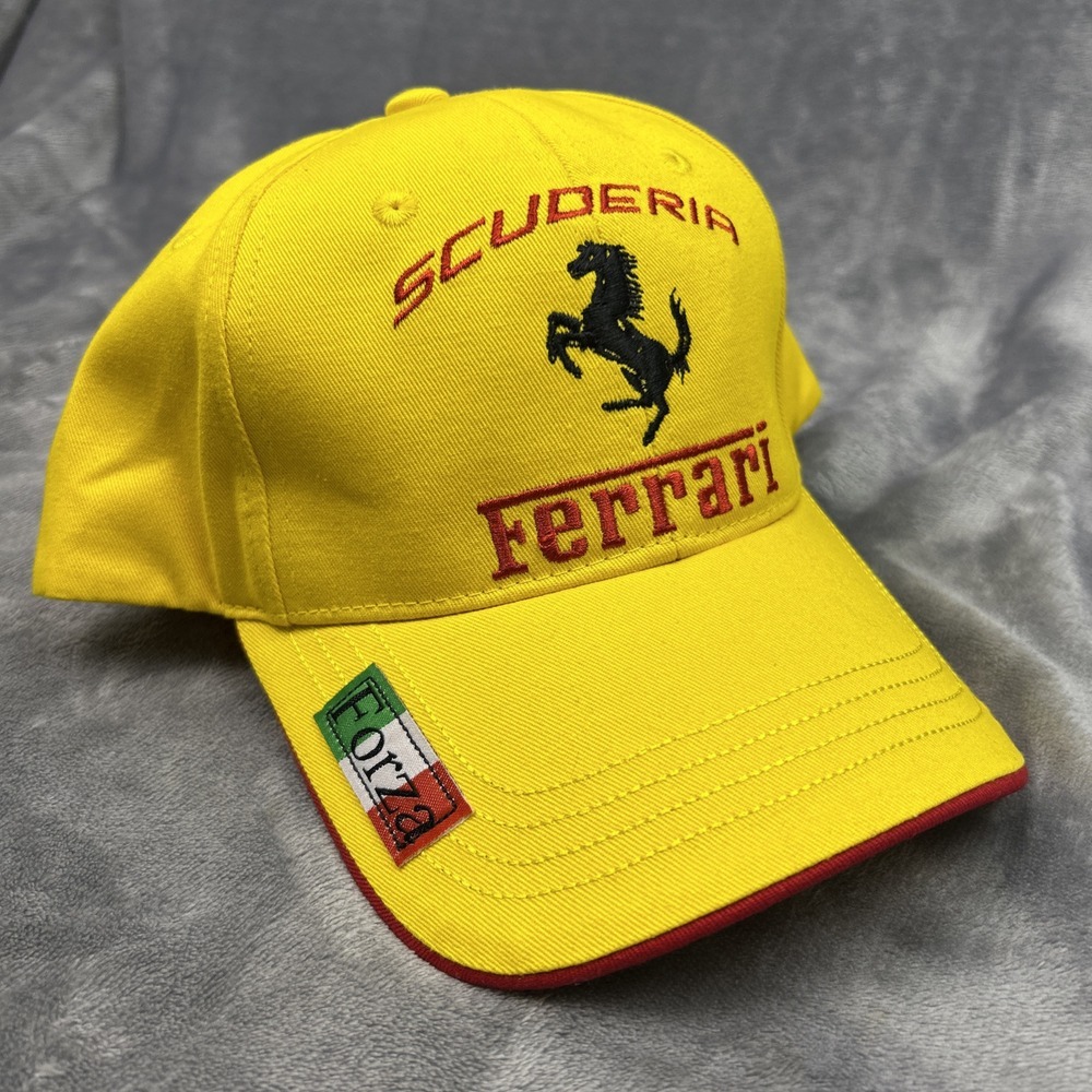 Ferrari 430 Scuderia Pilota Fozra Hat Adjustable Size Yellow VTG Y2K Embroidered